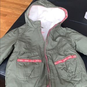 Girls Army Green Peacoat